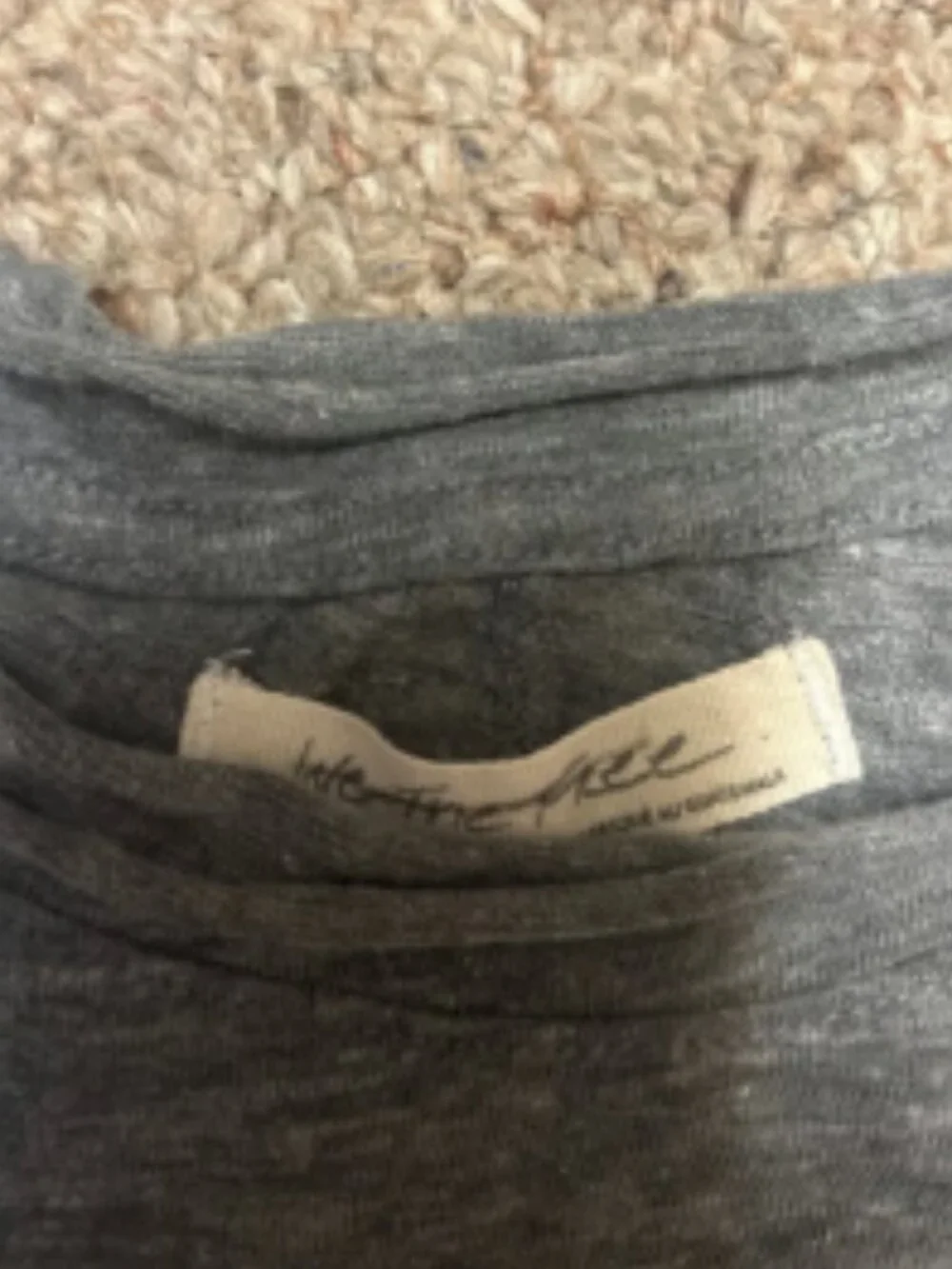 WE THE FREE PEOPLE BE MY BABY SCALLOPED LETTUCE EDGE LONG SLEEVE TOP TEE GRAY XL
